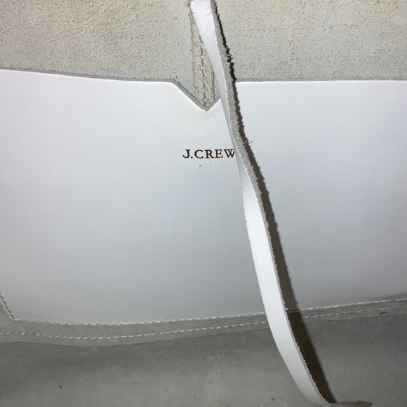 J. Crew Purse Uptown Tote White Leather Large Shoulder Bag - Picture 5 of 12
